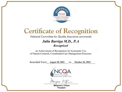 Certificate of Recognitions 2022 (NCQA) National Committee for Quality Assurance Certificate of Recognitions 2022 (NCQA) National Committee for Quality Assurance