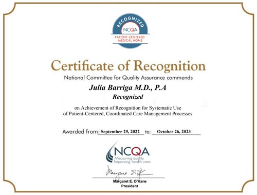 Certificate of Recognitions 2023 (NCQA) National Committee for Quality Assurance Certificate of Recognitions 2023 (NCQA) National Committee for Quality Assurance