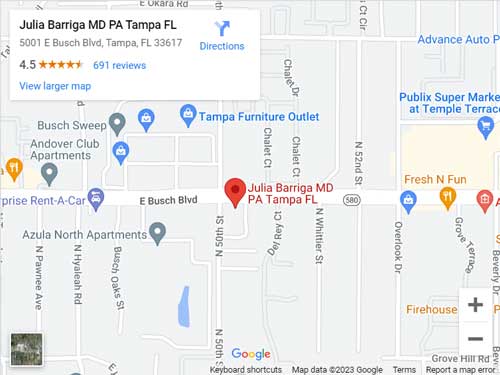 Directions From Your Location to Julia Barriga MD PA in Tampa, FL Directions From Your Location to Julia Barriga MD PA in Tampa, FL