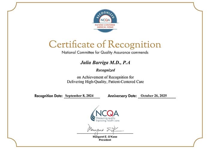 Certificate of Recognition