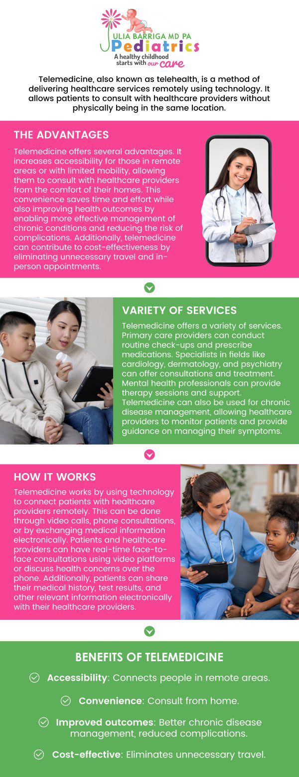 If you are looking for virtual care for kids, you are in luck. Julia Barriga, M.D. P.A. now provides the convenience of online pediatrician appointments so you can easily call or video chat with our loving pediatricians right from your home. We are conveniently located at 5001 East Busch Blvd Tampa, FL 33617.  For more information, please contact us or request an appointment online.